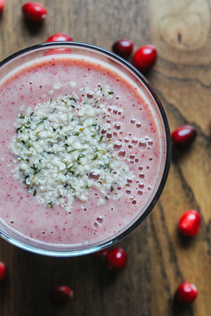 Cranberry Smoothie with Ginger, Flax and Hemp Recipe VEEG