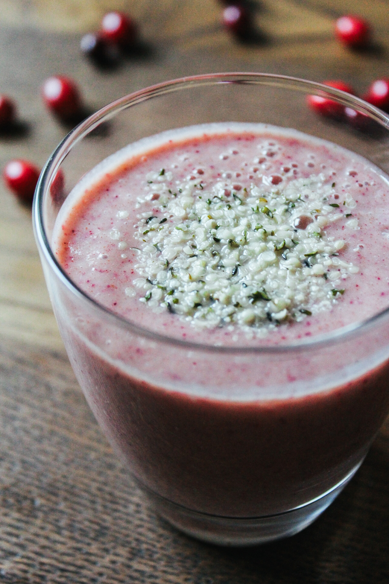 Cranberry Smoothie with Ginger, Flax and Hemp Recipe VEEG