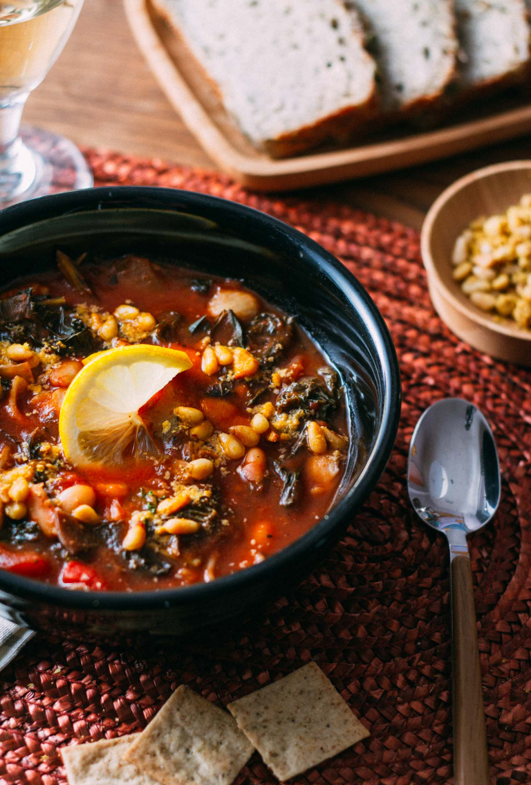 Cannellini Kale Noodley Soup Recipe VEEG