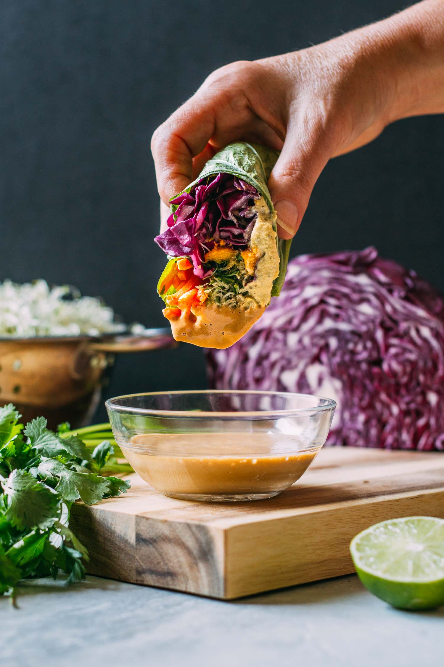 Mango Cashew Collard Wrap #mango #cashew #cheese #collard #wrap #recipe #gluten-free #oil-free #wfpb #wfpbno #lunch #kid-friendly #make-ahead