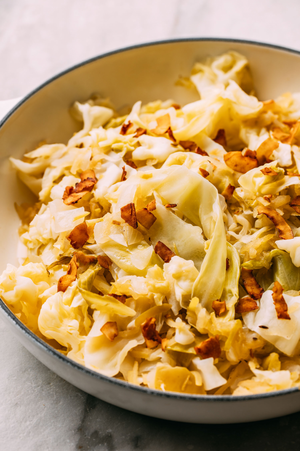 Fried Cabbage with Apples and Fakin' Bacon OilFree Recipe VEEG