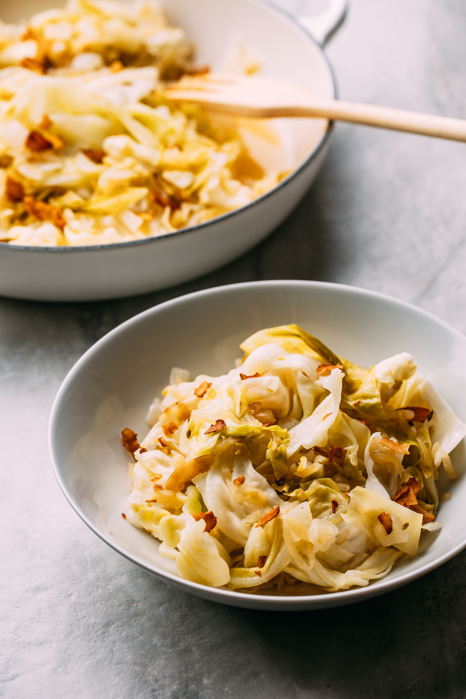 Fried Cabbage with Apples and Fakin' Bacon OilFree Recipe VEEG